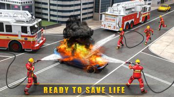 HQ Fire Truck Rescue Games 3D imagem de tela 2