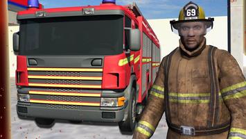 Herói real FireFighter jogo 3D Cartaz