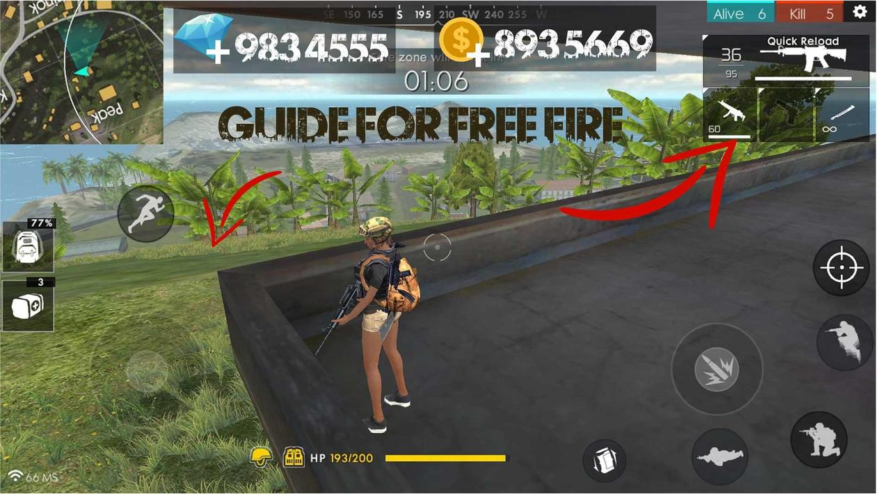 Guide for Free Fire Diamonds & Coins poster