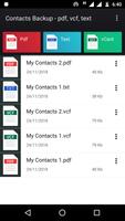 Contacts to pdf, vcf, text Screenshot 2