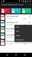 Contacts to pdf, vcf, text Screenshot 3