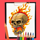 Fire Skull Coloring Book иконка