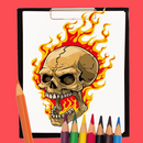 Fire Skull Coloring Book APK