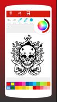 Fire Skull Coloring Book постер
