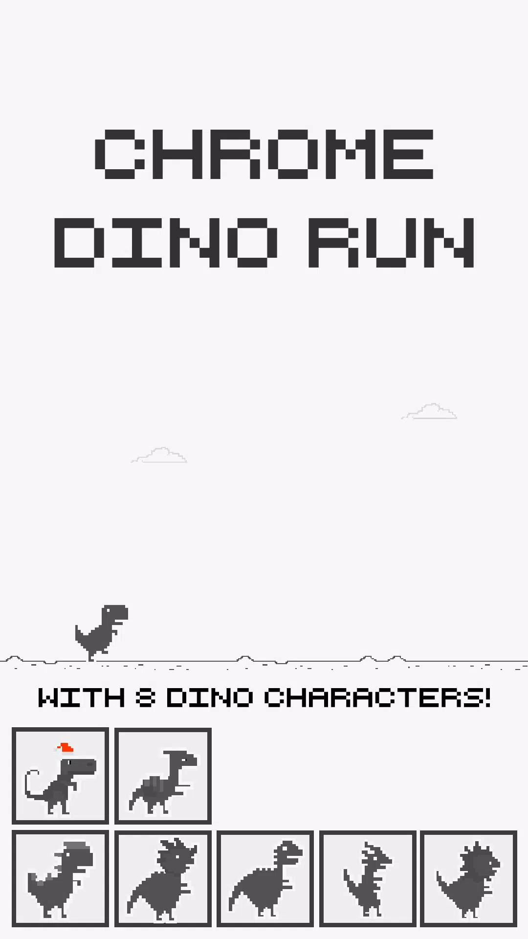 CHROME DINO RUN  Jogos online, Jogos de dinossauros, 8 bits