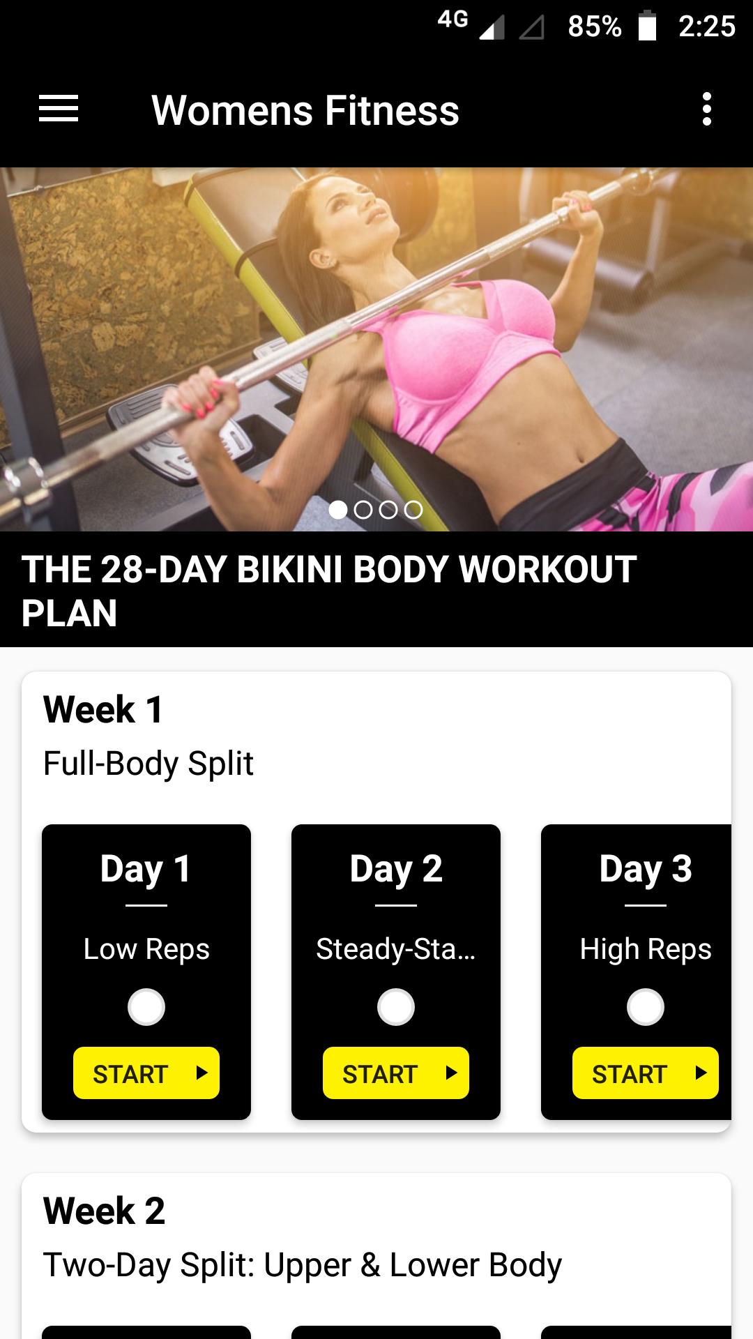 Women's Fitness : 28-DAY BIKINI BODY WORKOUT PLAN for Android ...