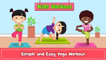 Yoga para crianças e fitness Cartaz