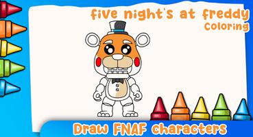 پوستر five coloring freddy