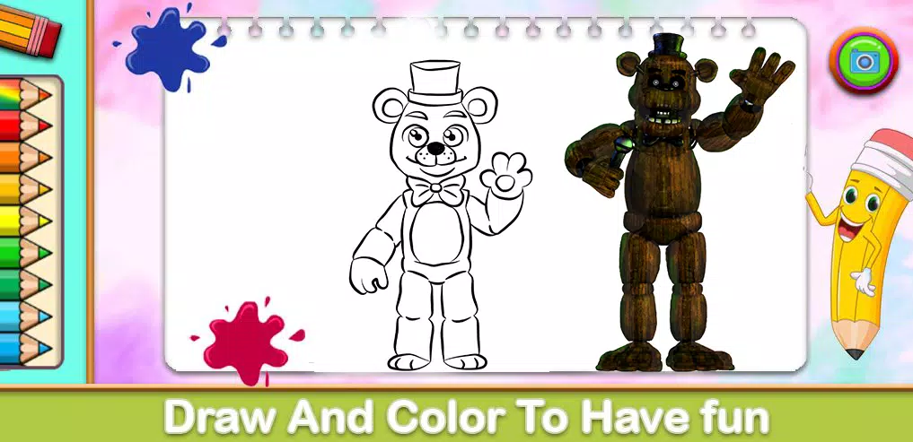 Bonnie e Freddy 5 noites no Freddys para colorir