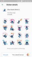 Cute Blue Koala Stitch Sticker 海报
