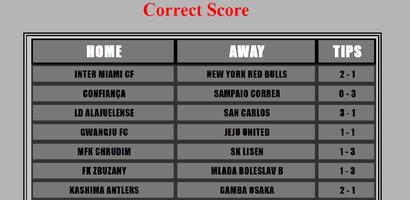 Fixed Correct score tips poster