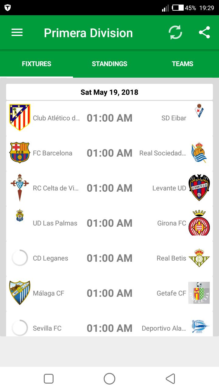 Spanish League 2019 20 Fixtures For Android Apk Download