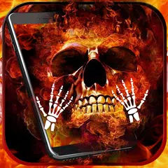 Flame skull Live Wallpaper Theme APK download