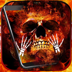 Flame skull Live Wallpaper Theme icône