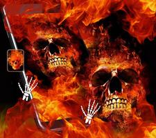 Flame skull Live Wallpaper Theme Affiche