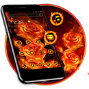 Flaming Fire Bloom Rose Theme APK