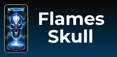 Flames Skull Wallpaper HD Plakat
