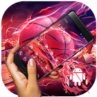 Flaming Red Basketball Theme Zeichen