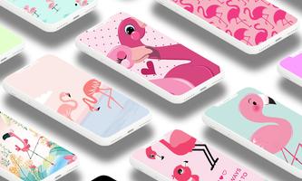 Cute Flamingo Wallpaper постер