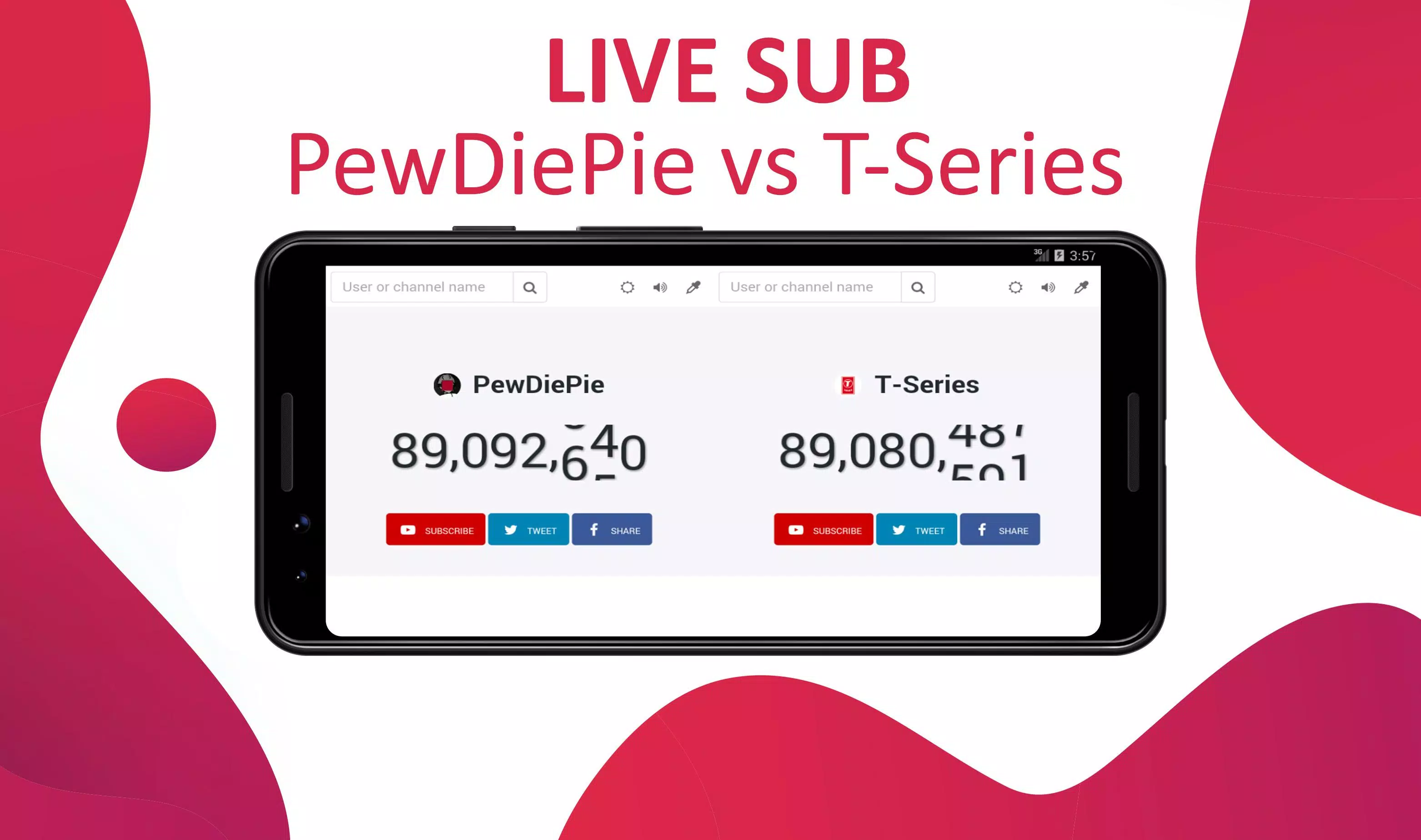 PewDiePie Vs T Series Live Subs count APK for Android Download