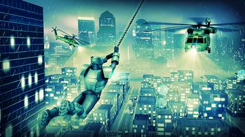 Flying Knight Superhero: Rescue Dark City 3D game captura de pantalla 1
