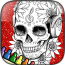 Cool Skull Glitter Coloring APK