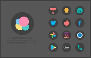 Black Pie - Icon Pack स्क्रीनशॉट 3