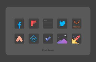 Black Sweet - Icon Pack اسکرین شاٹ 1
