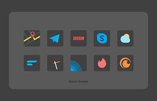 Black Sweet - Icon Pack capture d'écran 2