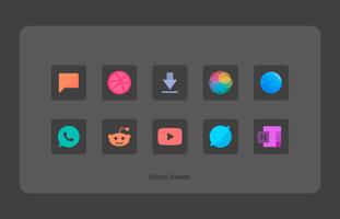 Black Sweet - Icon Pack capture d'écran 3