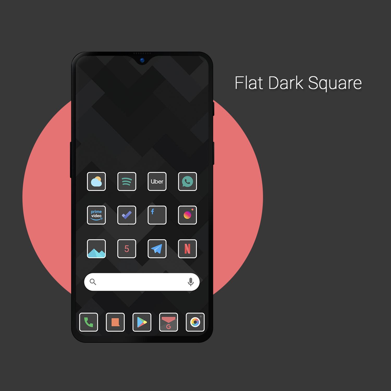 Flat dark. Dark Square.