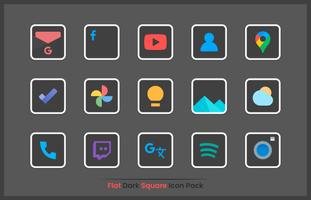 Flat Dark Square - Icon Pack 海報