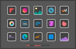 Flat Dark Square - Icon Pack ảnh chụp màn hình 1