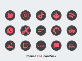 Intense Red - Icon Pack capture d'écran 1
