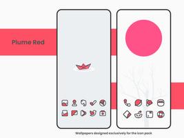 Plume Red - Icon Pack पोस्टर