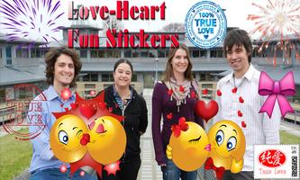 Love & Hearts Fun Stickers โปสเตอร์
