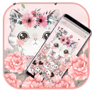 Flower Cute Cartoon Cat Gravity Theme APK