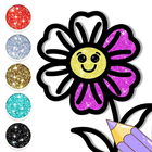 Flowers Coloring Pages Glitter icône