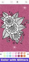Glitter Flower Coloring Book постер
