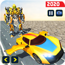 Flying car robot shooting games simulation 2020 APK