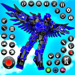 Flying Hawk Robot Car Games Icon