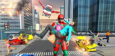 Flying Robot Rope Speed Hero - Rescue Mission
