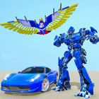 Flying Police Eagle Robot Transform Car Games 圖標