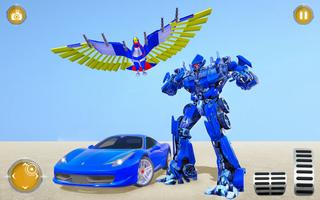 Flying Police Eagle Robot Transform Car Games Affiche