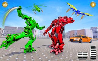 Flying Police Eagle Robot Transform Car Games 截圖 2