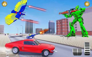 Flying Police Eagle Robot Transform Car Games скриншот 3