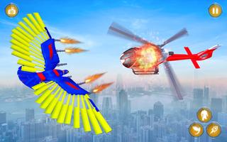 Flying Police Eagle Robot Transform Car Games 截圖 1