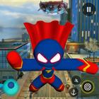 Superhero Stickman Rope Hero Zeichen