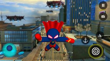 Superhero Stickman Rope Hero Plakat