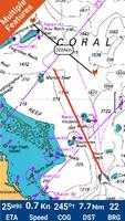 Coral Sea GPS Nautical Charts Affiche